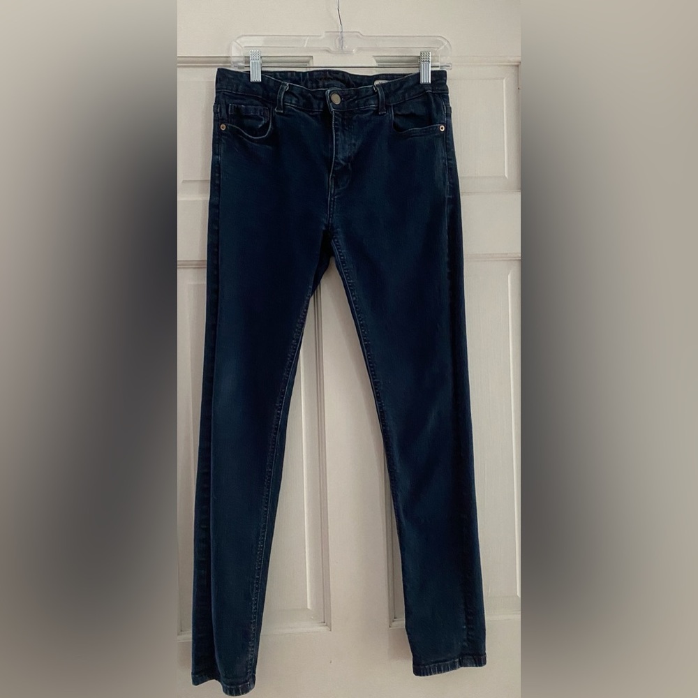 Zara Dark Dark Blue Skinny Jeans Zippered Bottoms  42/10 Perfect Condition R.$59
